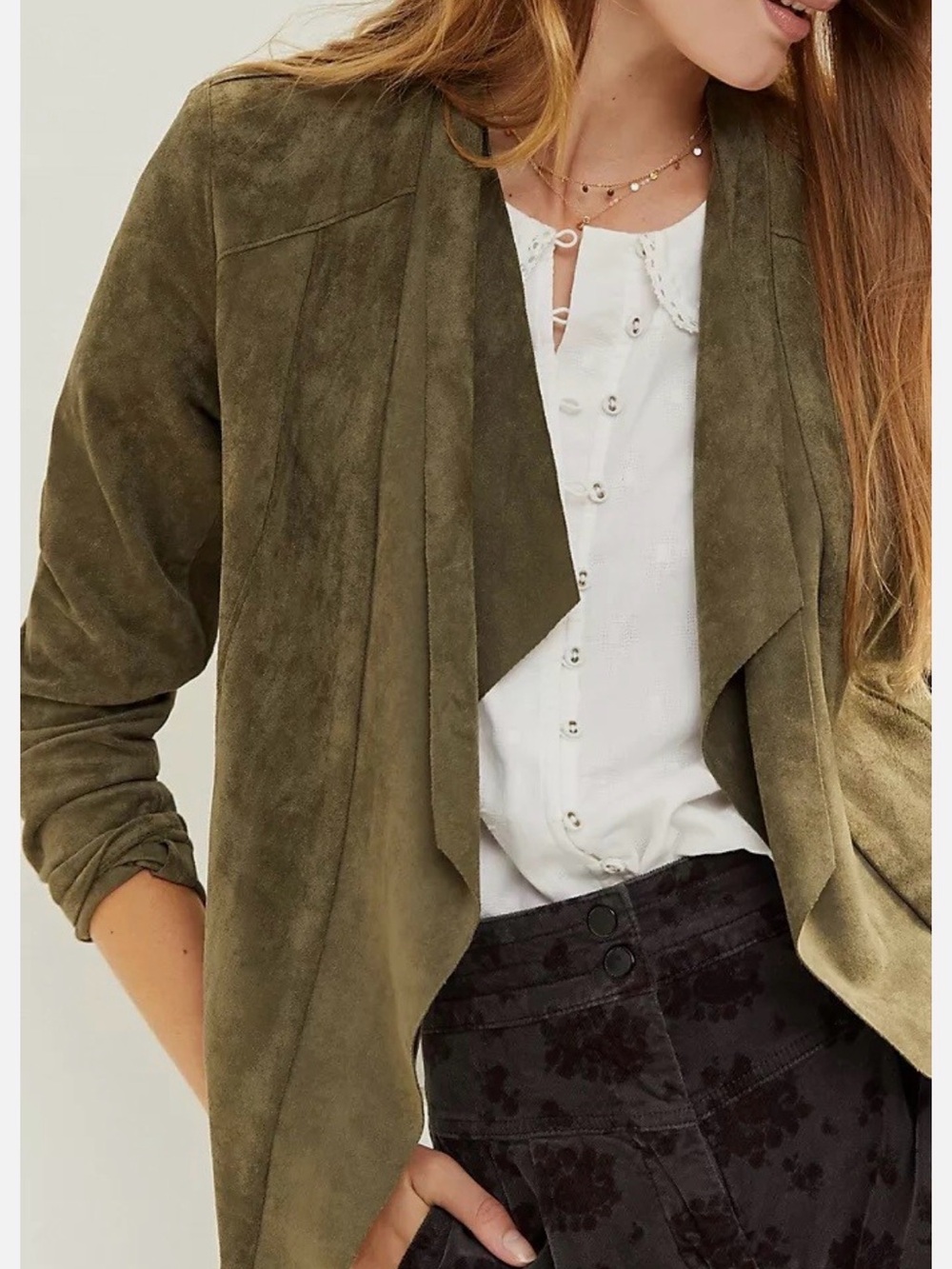 Anthropologie BLANKNYC
Sueded Draped Jacket Blazer Small
Olive Green